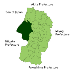 鶴岡市位置圖