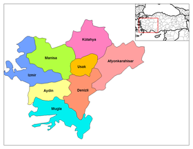Karta provincija Regije Egej