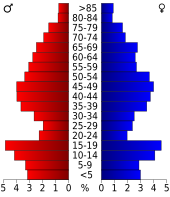 Bevolkingspiramide Mora County