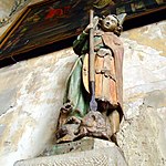 Saint-Michel, bois polychrome, église Saint-Laurent.