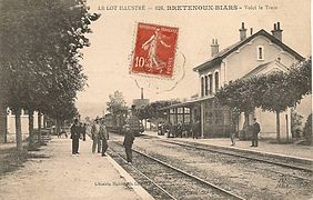 Arrivée en gare d'un train dans les années 1900.