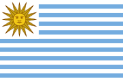 Segunda bandeira do Uruguai, empregada entre 1828 e 1830.