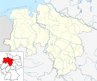 Lagekarte von Niedersachsen