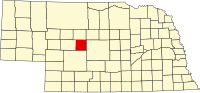 Locatie van Logan County in Nebraska
