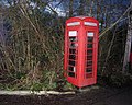 Traditional red telephone box at Nant Glas