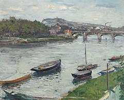 La Berge et le pont d'Argenteuil, 1882 Collection privée, Vente 2015.