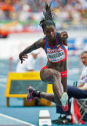 Caterine Ibargüen (COL) won the women's triple jump