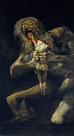 Goya: Saturno (Kronos) bere semea jaten, 1819-1823.