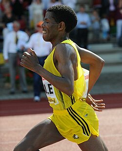 Haile Gebrselassie on 10 000 metrin juoksun menestyneimpiä urheilijoita