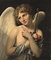 Cupid depicted in Love who has just stolen a rose, circa 1796 (private collection)