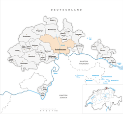 シャフハウゼンの位置の位置図
