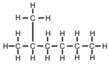 Skeletal formula of 2-methylhexane