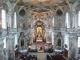 La basílica abacial de Birnau (1747-1750), durante una boda