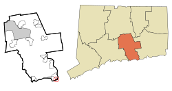 Fenwick's location within Middlesex County and Connecticut