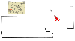 Location in Montrose County and the کلرادو