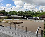 New North Acton Square in front of the main tube station entrance in June 2020