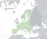 ヨーロッパにおけるスロベニアの地図