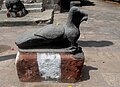 Escultura de um pavão no Complexo do templo Golingeshwara em Biccavolu, Índia