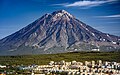 Koryaksky volcano towering over Petropavlovsk-Kamchatsky