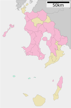 仙巌園の位置（鹿児島県内）