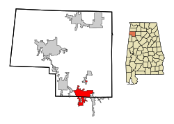 Location in Quận Marion, Alabama