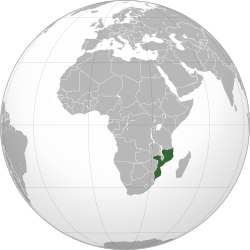 Location of ਮੋਜ਼ੈਂਬੀਕ