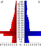 Bevolkingspiramide Harrisonburg