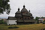 Wooden church with three domes