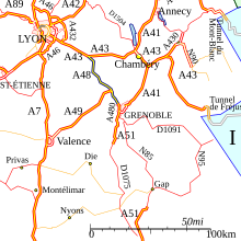 Le tracé de l'autoroute A48