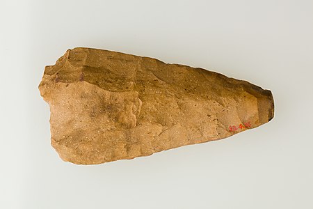 Destral de la mà, període neolític, Buto-Merimde-Maadi, c. 4500-4000 aC Delta occidental del Nil, Egipte