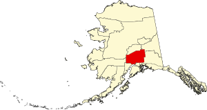 Map of Alaska highlighting Matanuska-Susitna Borough