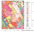 Image 5 Cathedral Peak Granodiorite Map: Grandiose, based on a map by the United States Geological Survey A geological map of Yosemite National Park (full size), showing the Cathedral Peak Granodiorite, the largest unit in the Tuolumne Intrusive Suite, which in turn is the largest granitic suite in the park.      Cathedral Peak Granodiorite      Rest of the Tuolumne Intrusive Suite More selected pictures