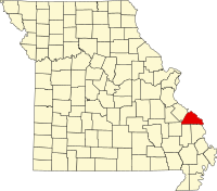 Округ Перрі на мапі штату Міссурі highlighting