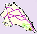 Zone municipale et réseau routier de Paralímni