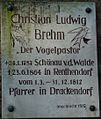 Erinnerungstafel an der Kirche in Drackendorf