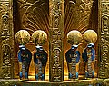 Image 20The reverse side of the throne of Pharaoh Tutankhamun with four golden uraeus cobra figures. Gold with lapis lazuli; Valley of the Kings, Thebes (1347–37 BCE). (from Snake)