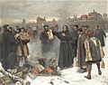 Maarten Luther verbrandt de bul Exsurge Domine