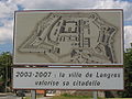 Road sign announcing improvements to the Citadel of Langres