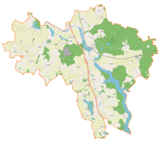 Mapa konturowa gminy Małdyty, po prawej znajduje się punkt z opisem „Naświty”