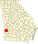Harta statului Georgia indicând comitatul Randolph