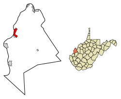 Location of Point Pleasant in Mason County, West Virginia.