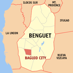 Benguet Province map locating Baguio