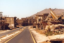 View of the destroyed city