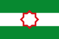 Otra bandera nacionalista con la estrella de 8 puntas de Tartessos. Frecuentemente utilizada por el Andalucismo cultural.