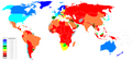 World map of the Corruption Perceptions Index, which measures "the degree to which corruption is perceived to exist among public officials and politicians"