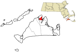 Location in Dukes County in Massachusetts