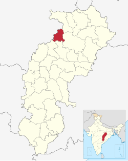 Location in Chhattisgarh