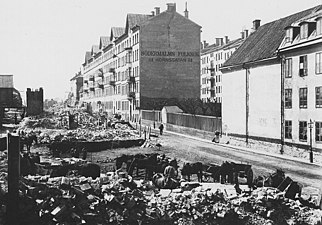 Sänkning av Hornsgatan vid Mullvadsberget, 1900.