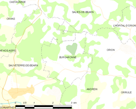 Mapa obce Burgaronne