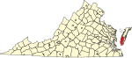 State map highlighting Northampton County